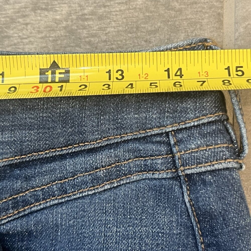 Liverpool Womens Straight Pencil Denim Skirt Size 2/26 Blue Flat Stretch Pockets - Picture 5 of 8